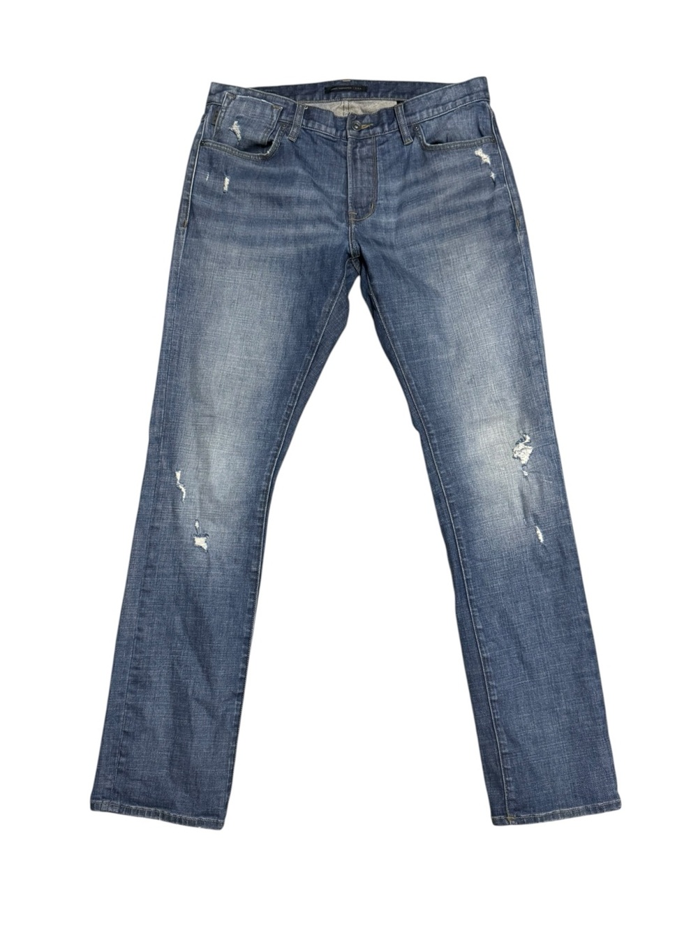JOHN VARVATOS Men’s Bowery Slim Straight Distressed Denim Jeans - Blue, 32/34